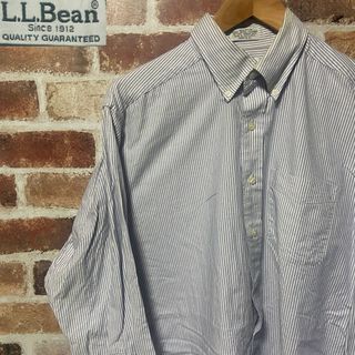 エルエルビーン(L.L.Bean)のR68 L.L.Bean ストライプシャツ 古着 ヴィンテージシャツ 青シャツ(シャツ)