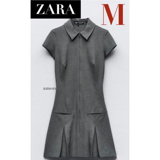 ザラ(ZARA)の【4/17まで限定出品＊新品】ZARA ボックスプリーツショートワンピース(ミニワンピース)