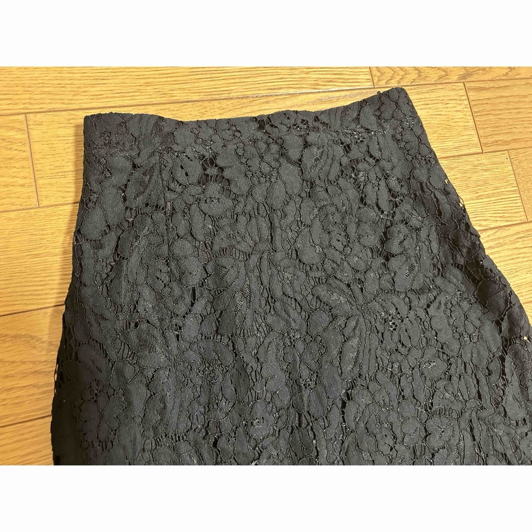 神戸レタス(コウベレタス)の神戸レタス　ブラック膝丈総レーススカート　 レディースのスカート(ひざ丈スカート)の商品写真