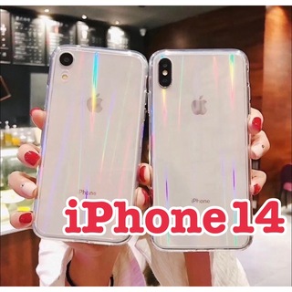 【iPhone14】iPhoneケース 透明 オーロラ クリア シンプル(iPhoneケース)