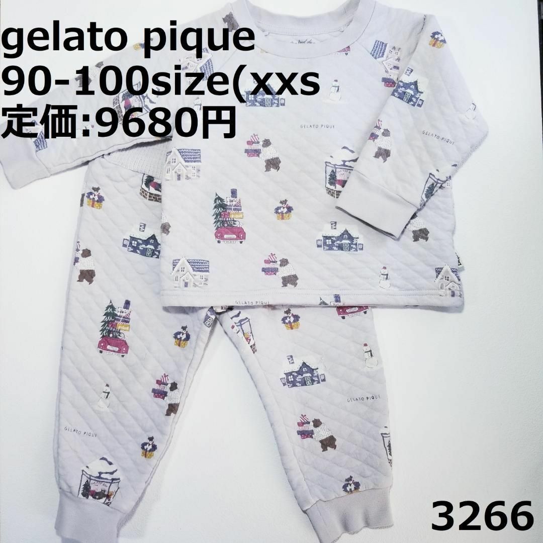 gelato pique(ジェラートピケ)の3266 ジェラートピケ 90 100 長袖 パジャマ 寝巻 セットアップ キッズ/ベビー/マタニティのキッズ服女の子用(90cm~)(パジャマ)の商品写真