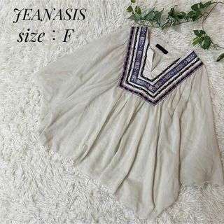 ジーナシス(JEANASIS)のJEANASIS ジーナシス　レディース　半袖　チュニック　民族衣装　ビジュー(チュニック)