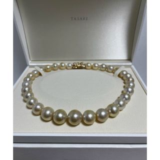 タサキ(TASAKI)の迫力！　タサキ　ダイヤ0.45ct  K18  南洋白蝶パールネックレス　美品(ネックレス)