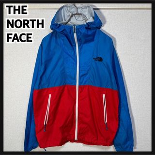 ザノースフェイス(THE NORTH FACE)のノースフェイス】ナイロンジャケットパーカー　ブルーレッド　刺繍ワンポイント１５R(ナイロンジャケット)