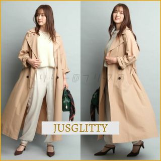 JUSGLITTY - JUSGLITTY 23SS 撥水フード付きトレンチコート ジャスグリッティー