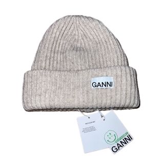 【GANNI】新品　未使用　ガニー リブ ニット ビーニー(ニット帽/ビーニー)