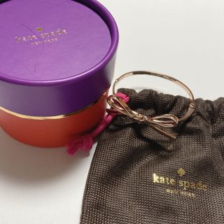 kate spade new york - 美品♡kate spade リボンバングル　ブレスレット　ローズピンク