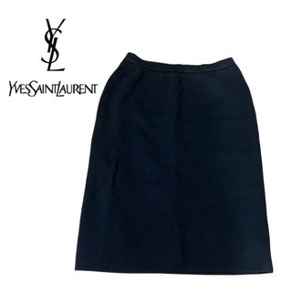 イヴサンローラン(Yves Saint Laurent)の【極美品】イヴサンローラン タイトスカート ブラック サイズ9号(ひざ丈スカート)