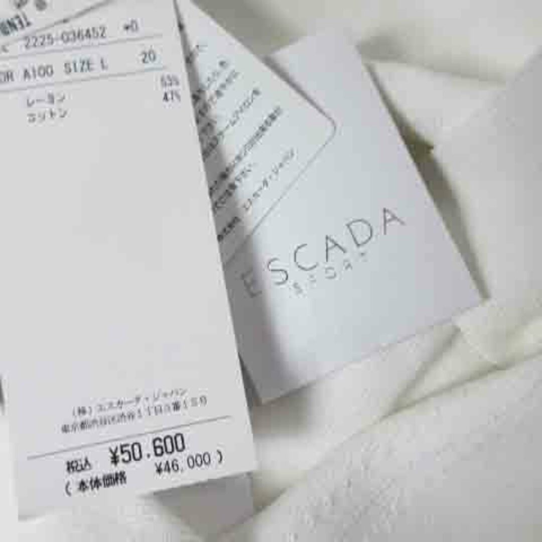 ESCADA(エスカーダ)のエスカーダ タグ付き ニットソー ニットポロシャツ 半袖 金釦 メッシュ L レディースのトップス(ニット/セーター)の商品写真