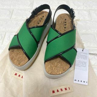 Marni - 新品未使用♡MARNI マルニ サンダル ウェッジソール グリーン 保存袋付き