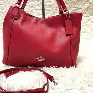 コーチ(COACH)のコーチ　coach トートバック　ショルダーバッグ　2way 大容量　レッド(ショルダーバッグ)