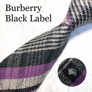 バーバリーブラックレーベル(BURBERRY BLACK LABEL)のBURBERRY BLACK LABEL ネクタイ　チェック　パープル×ブラック(ネクタイ)