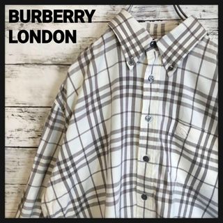 BURBERRY - 【人気デザイン】バーバリーロンドン♧ボタンダウンシャツ　ホースロゴ刺繍　チェック