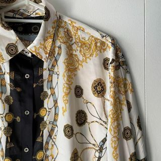 ザラ(ZARA)の18 ZARA ザラ ペイズリー 花柄 ブラウス シャツ カットソー サテン(シャツ/ブラウス(長袖/七分))