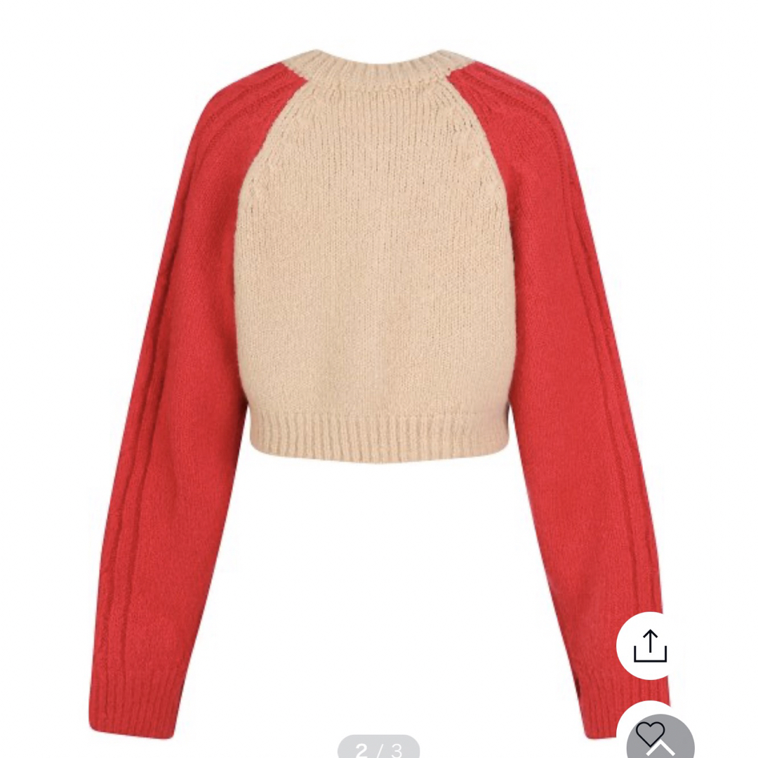 Ameri VINTAGE(アメリヴィンテージ)のララフォックス COLOR BLOCK KNIT CARDIGAN BEIGE レディースのトップス(ニット/セーター)の商品写真