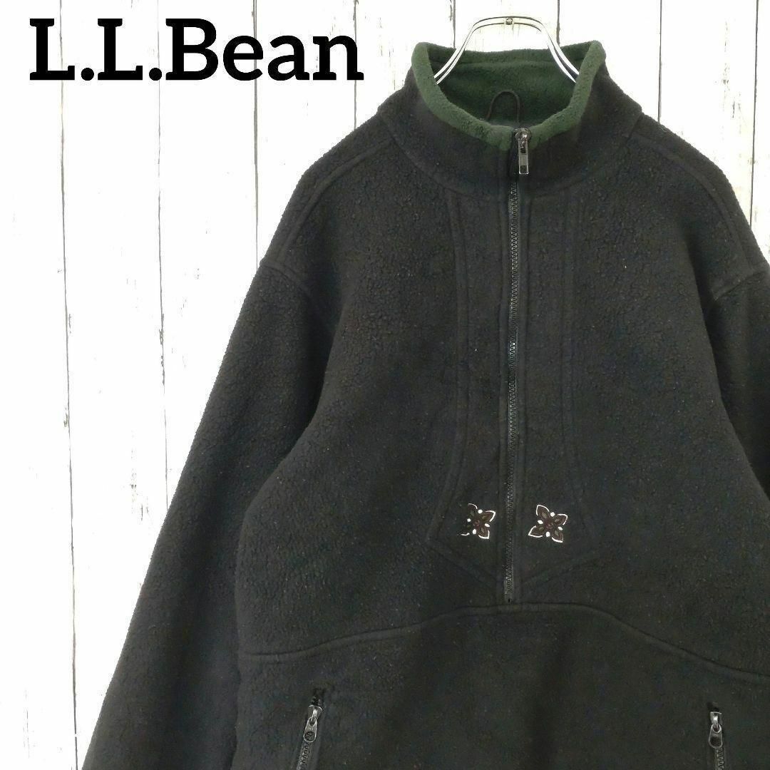L.L.Bean(エルエルビーン)の80sエルエルビーン　アメリカ製　厚手フリース　ハーフジップ刺繍ロゴ（814） メンズのトップス(スウェット)の商品写真
