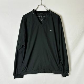 ナイキ(NIKE)の00s NIKE GOLF ナイキ ゴルフ Vネック ナイロン ピステ 黒 XL(ナイロンジャケット)