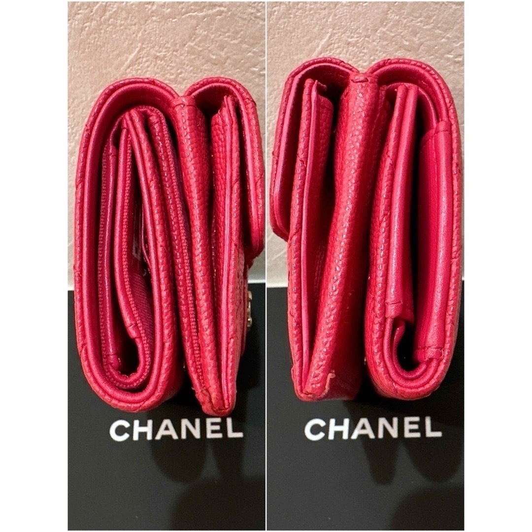 CHANEL(シャネル)の4/30までの出品　最終価格　CHANEL 財布　キャビアスキン　ピンク レディースのファッション小物(財布)の商品写真