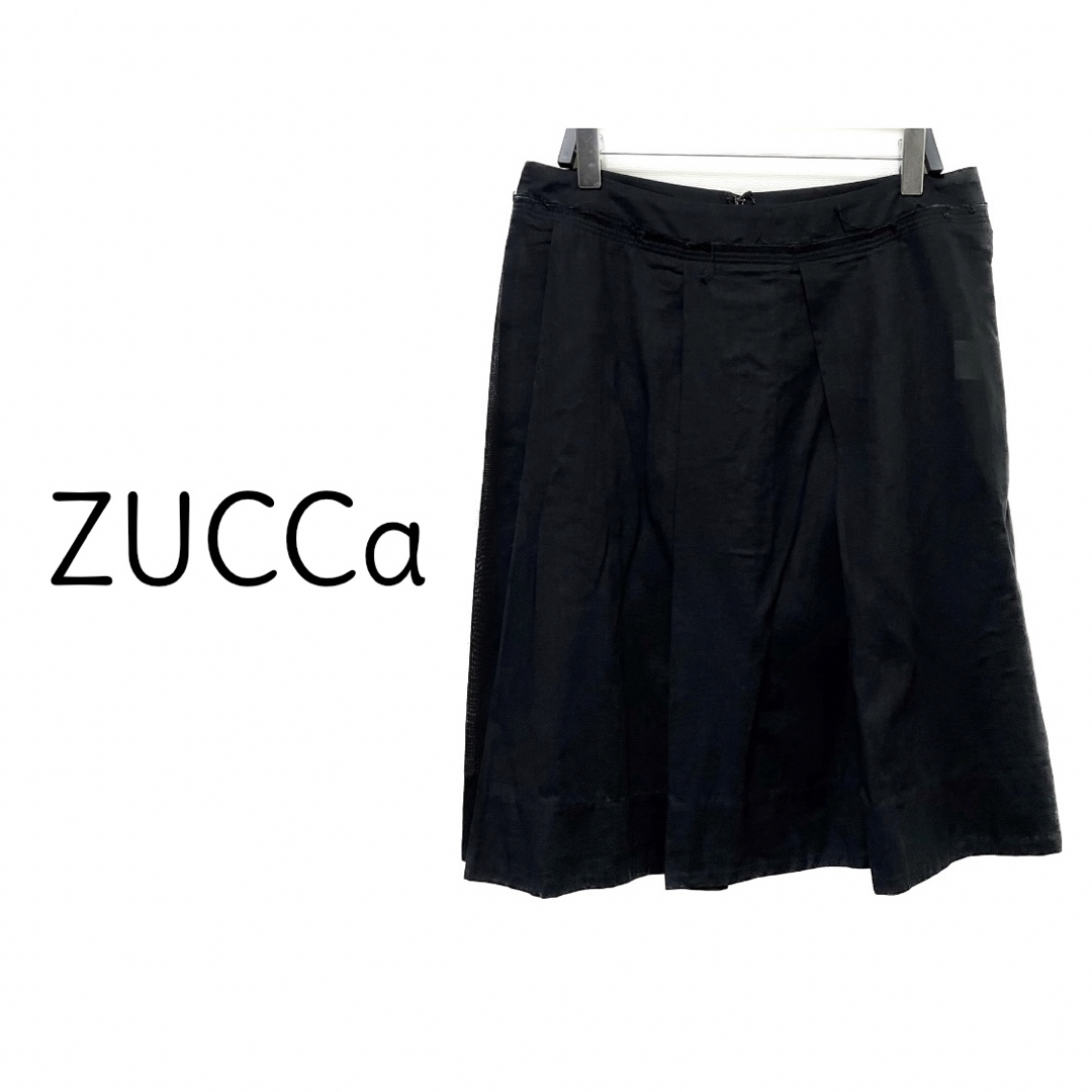 ZUCCa(ズッカ)のzucca ズッカ【美品】薄手 ほつれ加工 プリーツ フレア ミニスカート レディースのスカート(ミニスカート)の商品写真