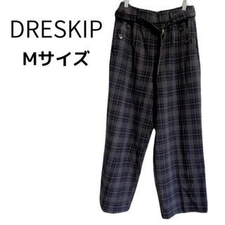 ドレスキップ(DRESKIP)の【セール品】美品 DRESKIP チェック柄 カジュアルパンツ ゆったり M(カジュアルパンツ)