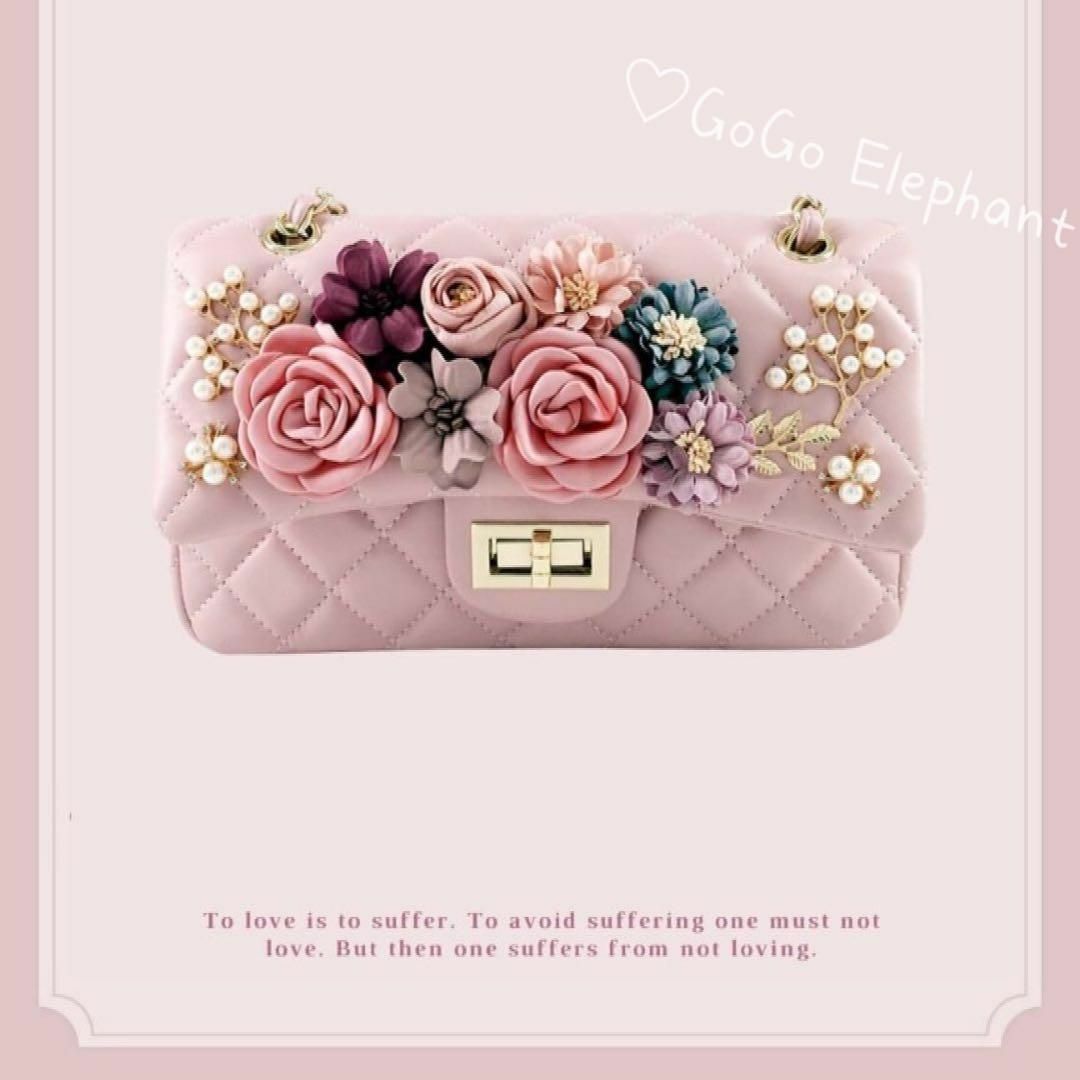 韓国♡お呼ばれバッグ Flower 美女 bag バッグ 流行り パーティ お花 レディースのバッグ(ハンドバッグ)の商品写真