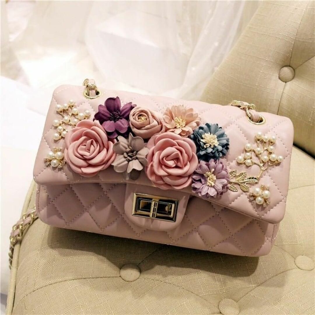 韓国♡お呼ばれバッグ Flower 美女 bag バッグ 流行り パーティ お花 レディースのバッグ(ハンドバッグ)の商品写真