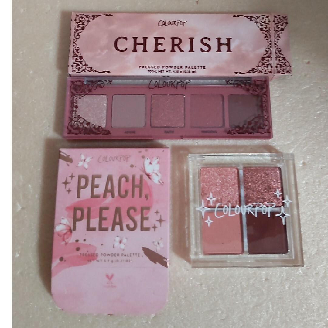 colourpop(カラーポップ)の【未使用※】カラーポップ　アイシャドウCherish＆PeachPlease コスメ/美容のベースメイク/化粧品(アイシャドウ)の商品写真