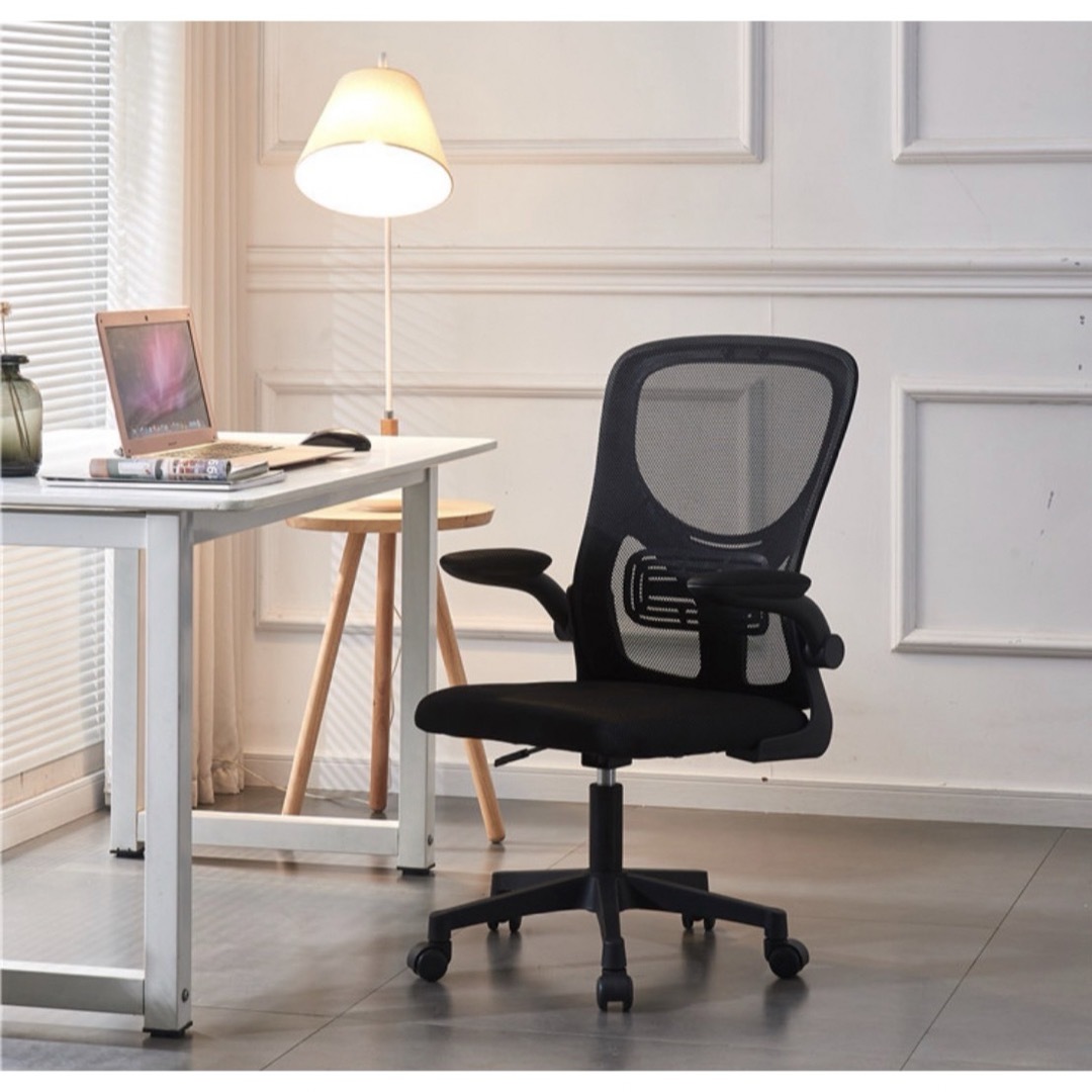 オフィスチェア　デスクチェア　事務イス　回転椅子　可動肘 インテリア/住まい/日用品のオフィス家具(オフィスチェア)の商品写真