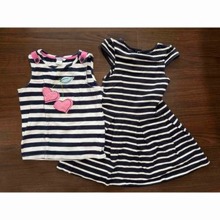 プチバトー(PETIT BATEAU)のプチバトー　ワンピース　ノースリーブシャツ(ワンピース)