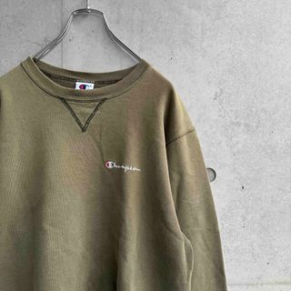 チャンピオン(Champion)の90年代 Champion スウェット ワンポイント 前V オリーブ カーキ(スウェット)