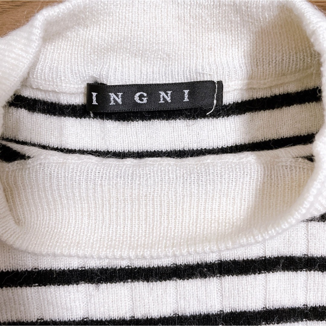 INGNI(イング)のINGNI　イング　レディース　ボーダーニット　トップス　ハイネック　長袖 レディースのトップス(ニット/セーター)の商品写真