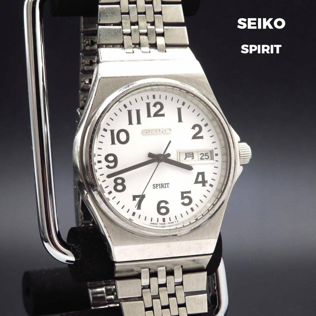 SEIKO - SEIKO SPIRIT 腕時計 デイデイト 見やすい数字文字盤の