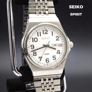 セイコー(SEIKO)のSEIKO SPIRIT 腕時計 デイデイト 見やすい数字文字盤(腕時計(アナログ))