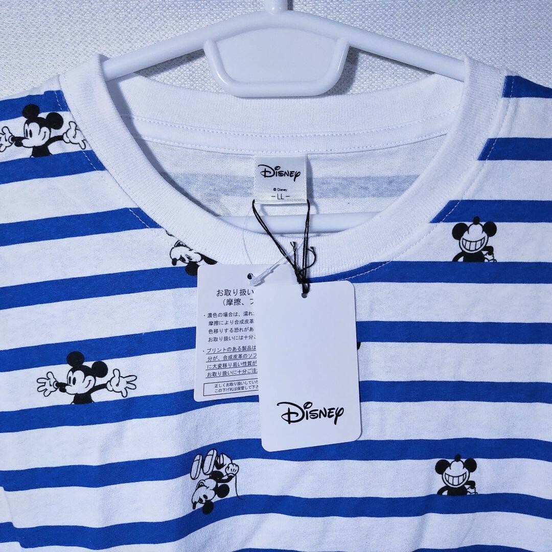 Disney(ディズニー)の新品 Tシャツ XL ミッキー ディズニー ボーダー 半袖 カットソー レトロ メンズのトップス(Tシャツ/カットソー(半袖/袖なし))の商品写真