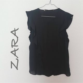 ザラ(ZARA)のZARA＊フリルノースリーブ（シフォン生地）(タンクトップ)