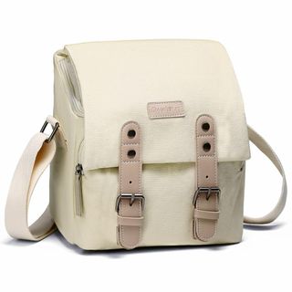 【色: Beige】Cwatcun カメラバッグ ショルダー おしゃれ カジュア(その他)