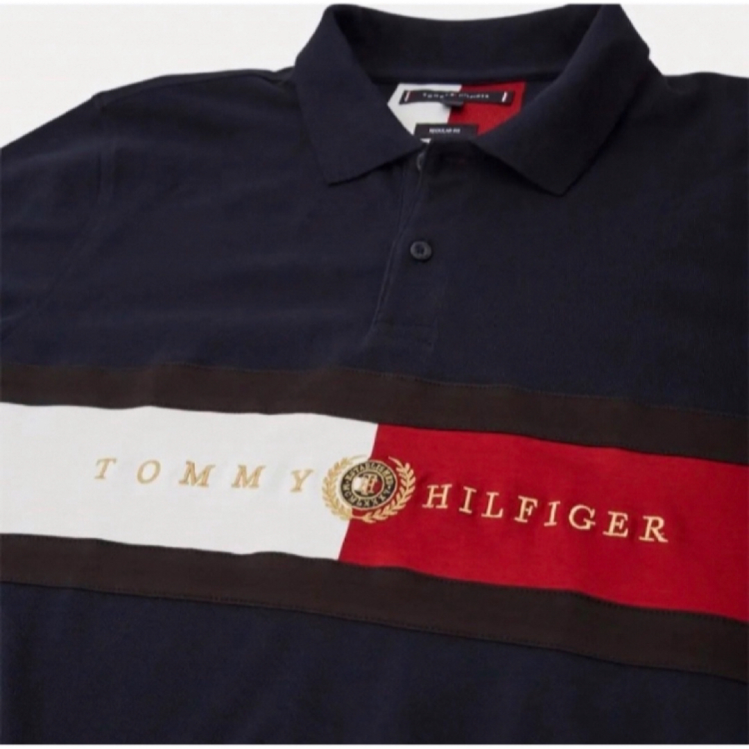 TOMMY HILFIGER(トミーヒルフィガー)の送料無料 新品 TOMMY HILFIGER ストライプ ポロシャツ XL メンズのトップス(ポロシャツ)の商品写真