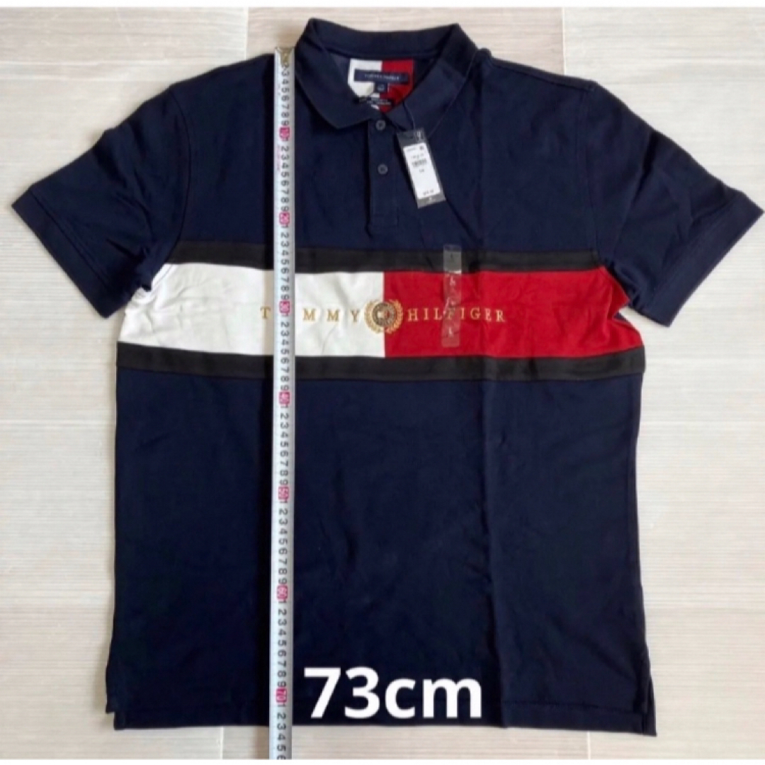 TOMMY HILFIGER(トミーヒルフィガー)の送料無料 新品 TOMMY HILFIGER ストライプ ポロシャツ XL メンズのトップス(ポロシャツ)の商品写真