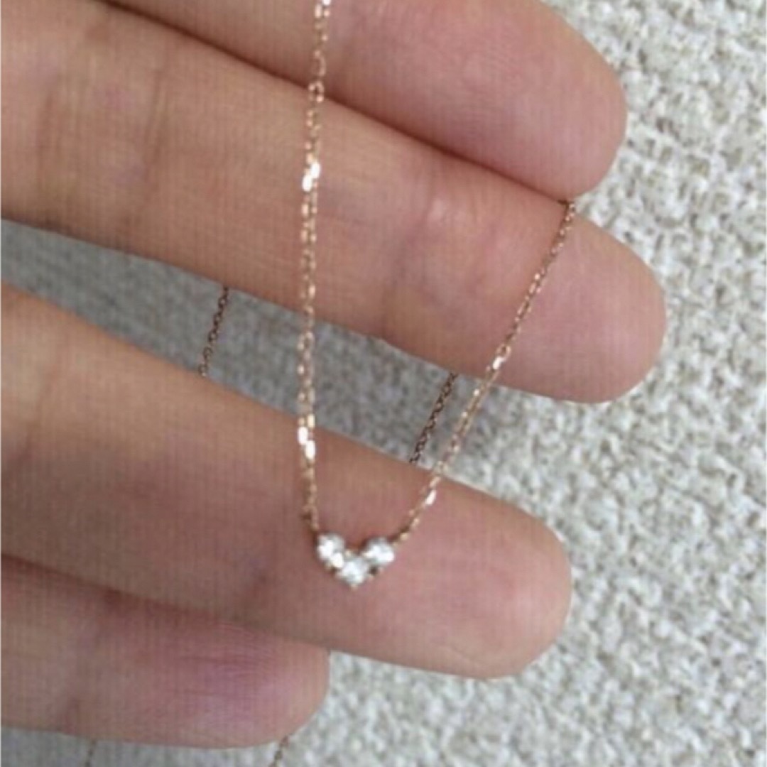 4℃ - 新品同様 4°C k10 ダイヤ ハート ネックレス ♡の通販 by 4℃ - 新品同様 4°C k10 ダイヤ ハート ネックレス ♡の通販 by