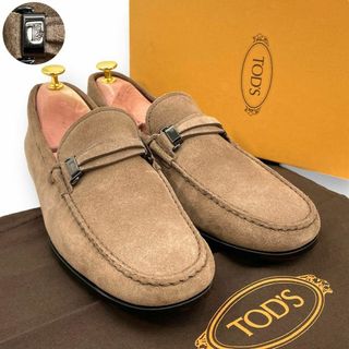 トッズ(TOD'S)の良品 TOD'S トッズ ローファー ビット金具 Tロゴ スエード 茶 7.5(ブーツ)