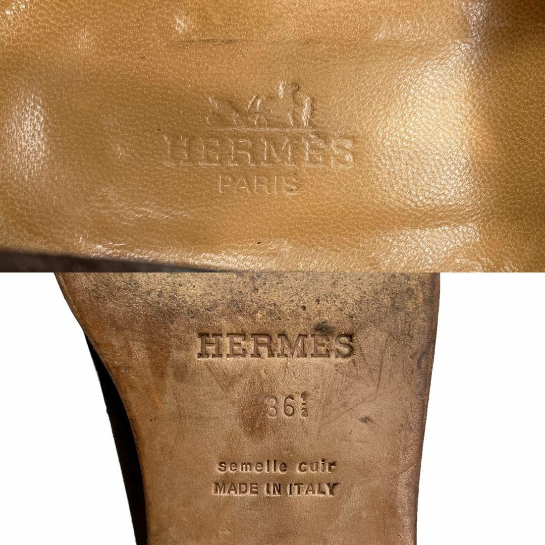 Hermes(エルメス)の良品 HERMES エルメス ローファー Hロゴ コンスタンス スエード 茶 レディースの靴/シューズ(ローファー/革靴)の商品写真