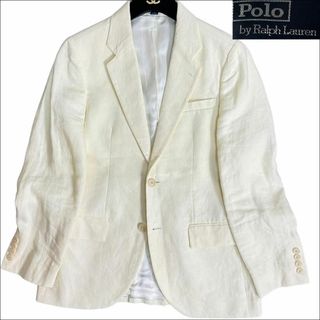 ポロラルフローレン(POLO RALPH LAUREN)のJ5202 美品 ポロラルフローレン 伊製 リネンテーラードジャケット 白 16(テーラードジャケット)