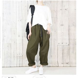 ザラ(ZARA)のパンツ ワイドパンツ バックバルーン ゆったり ロング 黒 ブラック 綿 カジュ(カジュアルパンツ)