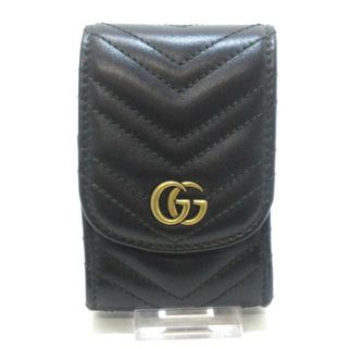 グッチ(Gucci)のグッチ シガレットケース GGマーモント 黒(タバコグッズ)