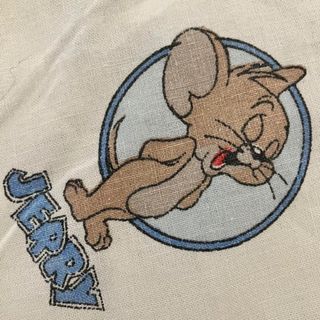 ビンテージ　布団カバー　トムとジェリー　ビンテージシーツ(生地/糸)