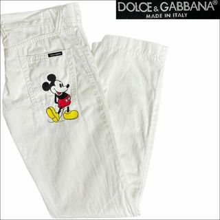 DOLCE&GABBANA - J7187 美品 ドルチェ&ガッバーナ ミッキー ホワイトパンツ 48