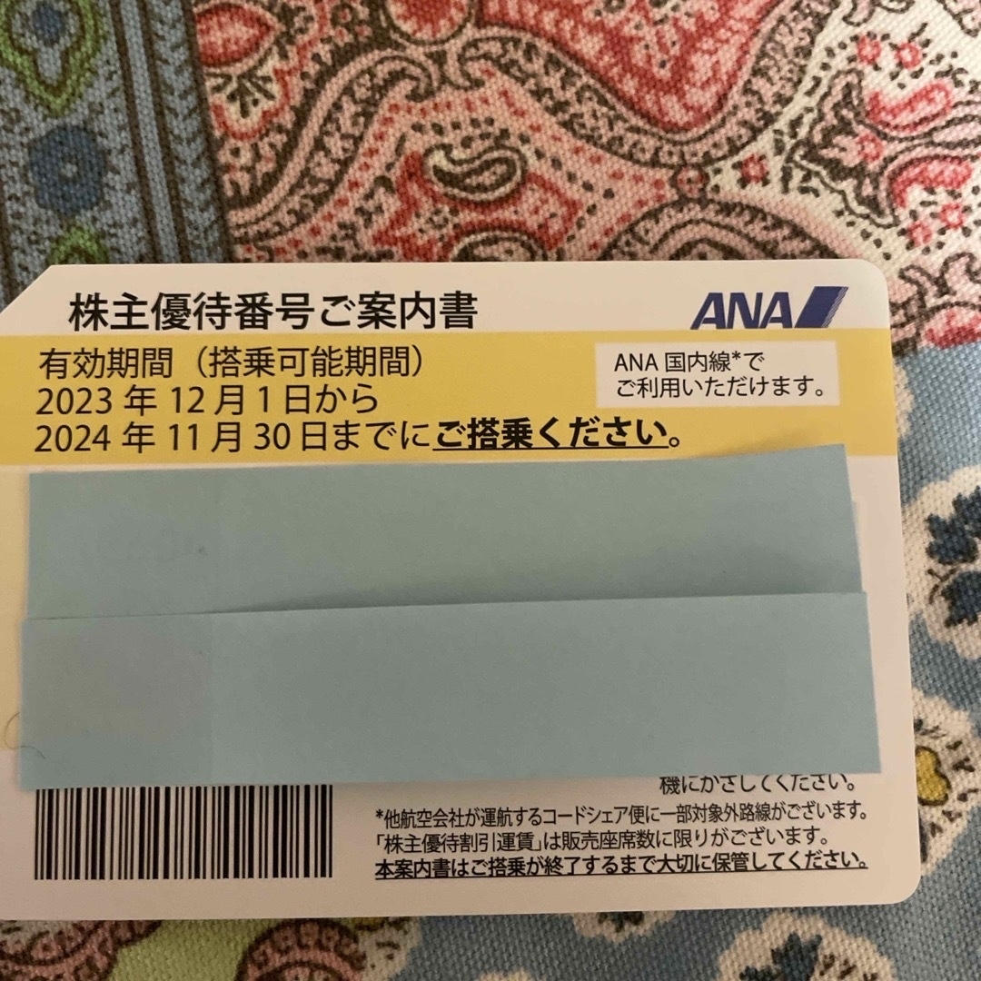 ANA(全日本空輸)(エーエヌエー(ゼンニッポンクウユ))のANA 全日空　株主優待券・グループ優待券 チケットの乗車券/交通券(航空券)の商品写真