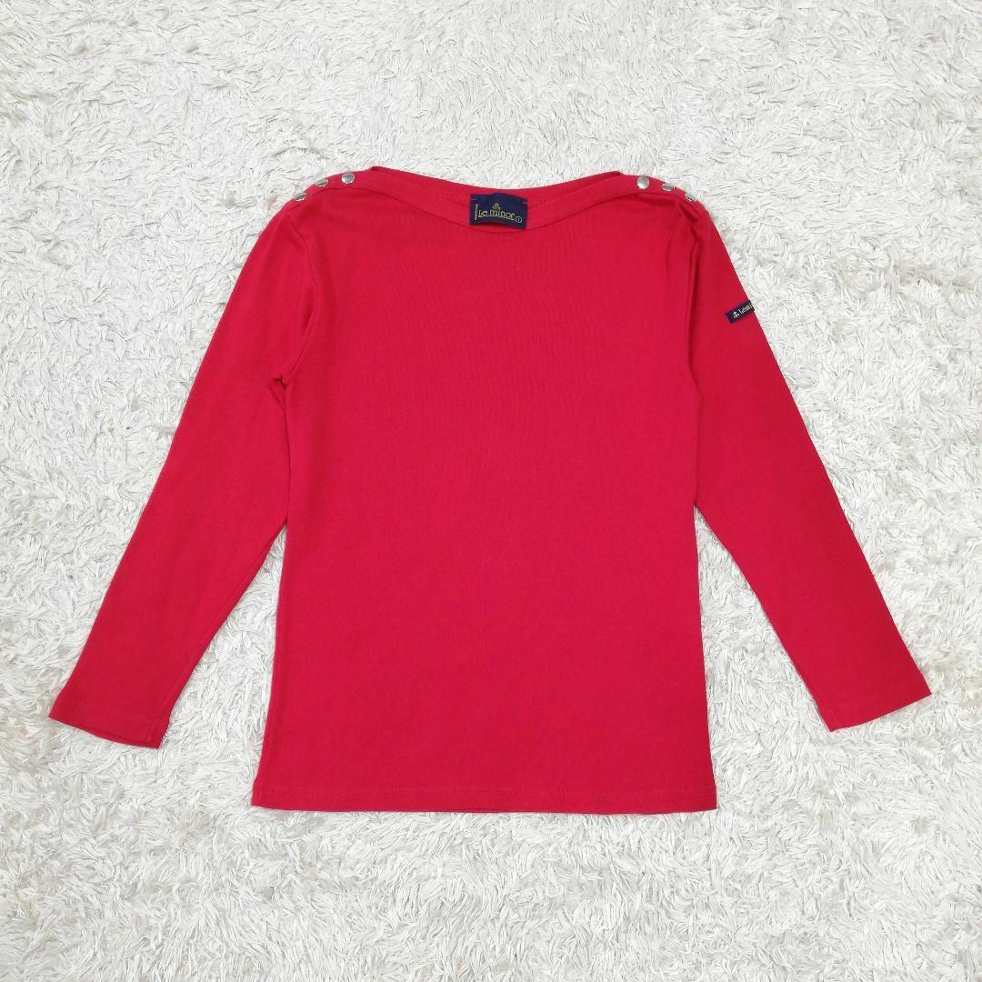 Le Minor(ルミノア)のLEMINOR　ルミノア　フランス製　カットソー　Tシャツ　ボートネック　赤　S レディースのトップス(カットソー(長袖/七分))の商品写真