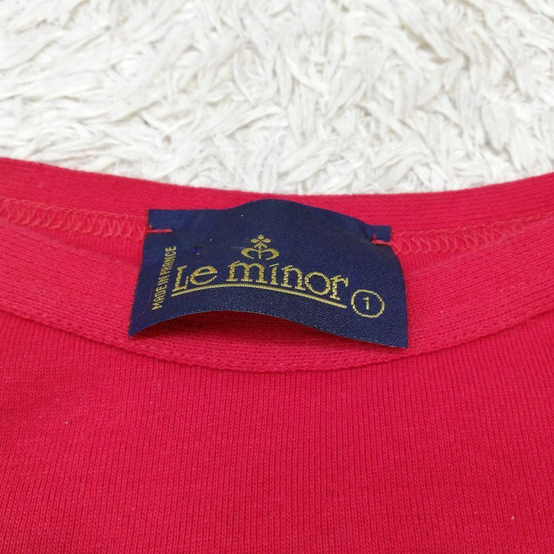 Le Minor(ルミノア)のLEMINOR　ルミノア　フランス製　カットソー　Tシャツ　ボートネック　赤　S レディースのトップス(カットソー(長袖/七分))の商品写真