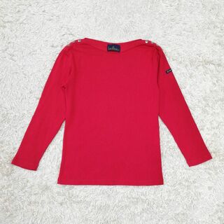 ルミノア(Le Minor)のLEMINOR　ルミノア　フランス製　カットソー　Tシャツ　ボートネック　赤　S(カットソー(長袖/七分))